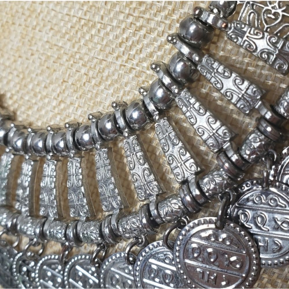 Dramatic Coin Statement Bible Necklace - image 3